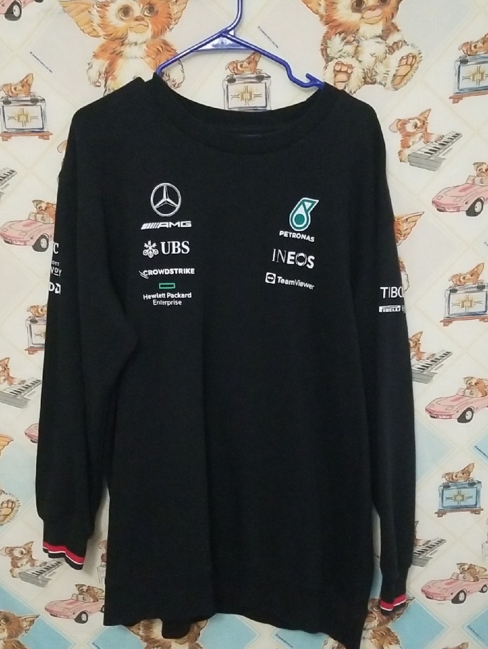Mercedes AMG Petronas Team Long Sleeve Logo Tee - Black